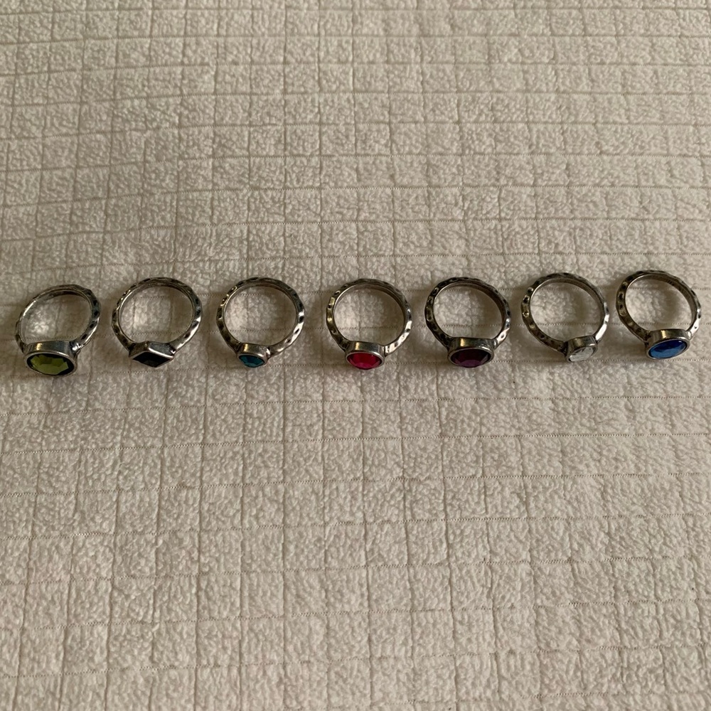 Multi-Color Crystal Stackable Ring Set - Women Jewelry Rings - Picture 8 of 14